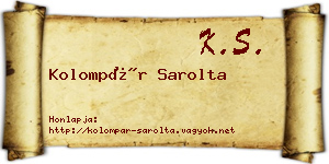 Kolompár Sarolta névjegykártya